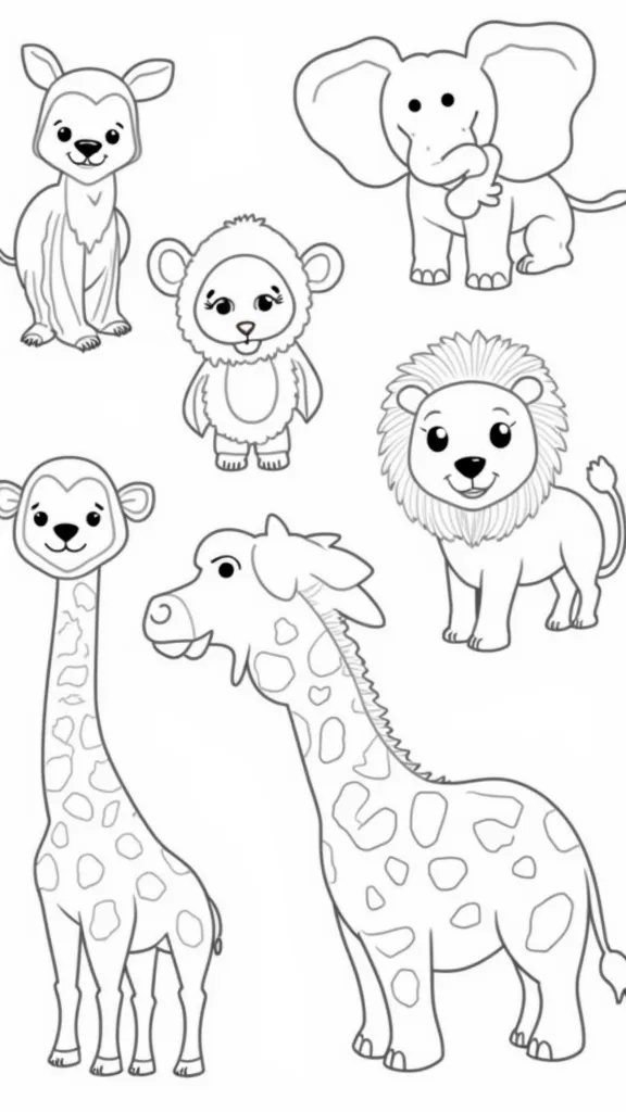 coloriage des animaux de zoo imprimables